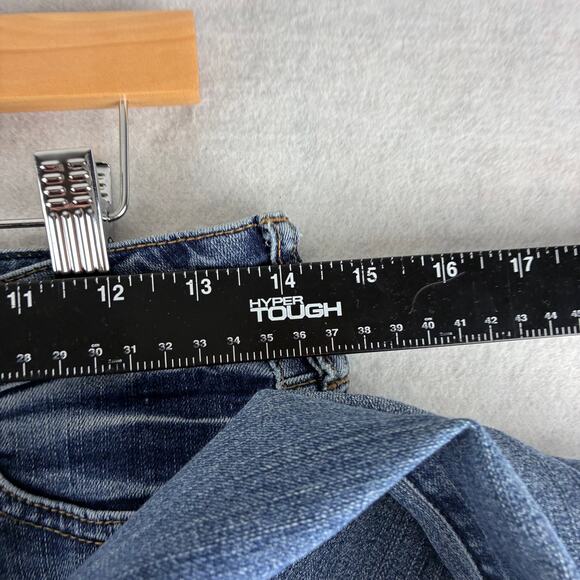 Soho Curvy Low Rise Y2K Bootcut Jeans Womens 2 Fading Blue Denim Stretch Comfort - Picture 2 of 11